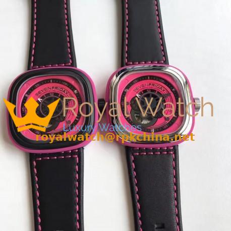 Replica SevenFriday P Series P1B/02 Pink PVD Pink Dial Miyota 82S7