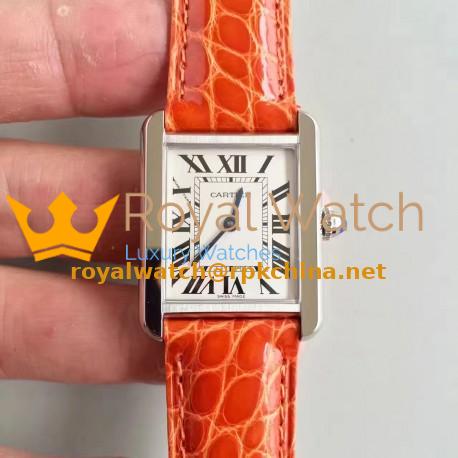 Replica Cartier Tank Solo Ladies W5200005 24MM x 31MM TW Stainless Steel White Dial Swiss Quartz