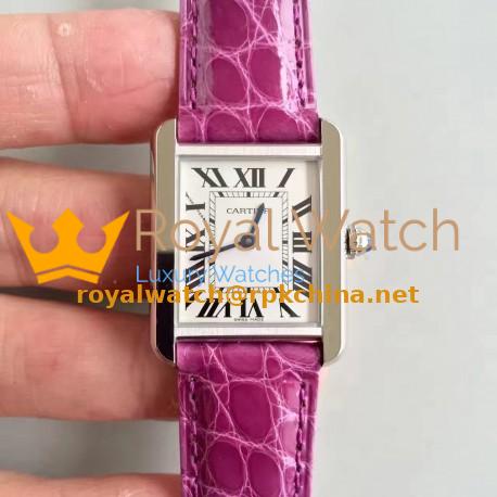 Replica Cartier Tank Solo Ladies W5200005 24MM x 31MM TW Stainless Steel White Dial Swiss Quartz