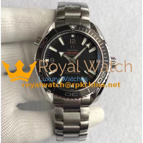 Replica Omega Seamaster Planet Ocean 42MM Stainless Steel Black Dial Swiss 8500