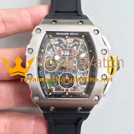 Replica Richard Mille RM011-03 KV V2 Stainless Steel Black Skeleton Dial Swiss 7750