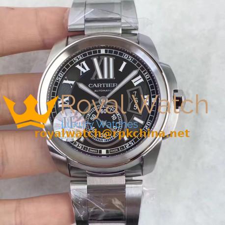 Replica Cartier Calibre de Cartier W7100016 42MM JF Stainless steel Black Dial Swiss Calibre 1904-PS MC