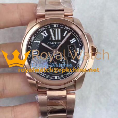 Replica Cartier Calibre de Cartier W7100040 42MM JF Stainless steel Black Dial Swiss Calibre 1904-PS MC