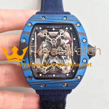 Replica Richard Mille RM50-27-01 NTPT KV Blue Forged Carbon Black & Skeleton Dial M9015