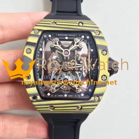 Replica Richard Mille RM50-27-01 NTPT KV Yellow Forged Carbon Black & Skeleton Dial M9015