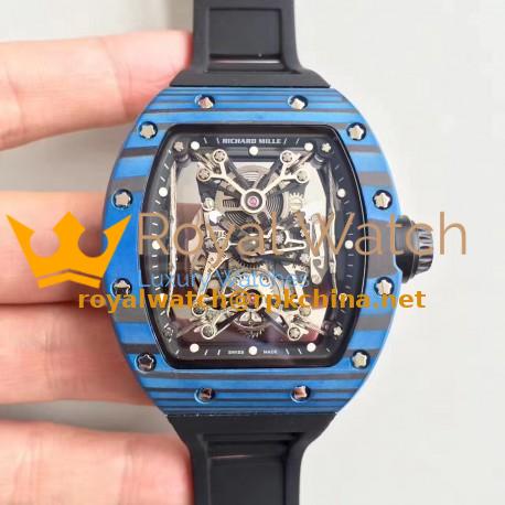 Replica Richard Mille RM50-27-01 NTPT KV Blue Forged Carbon Black & Skeleton Dial M9015