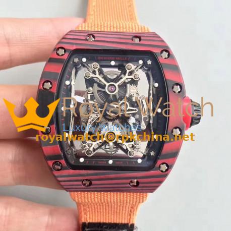 Replica Richard Mille RM50-27-01 NTPT KV Red Forged Carbon Black & Skeleton Dial M9015