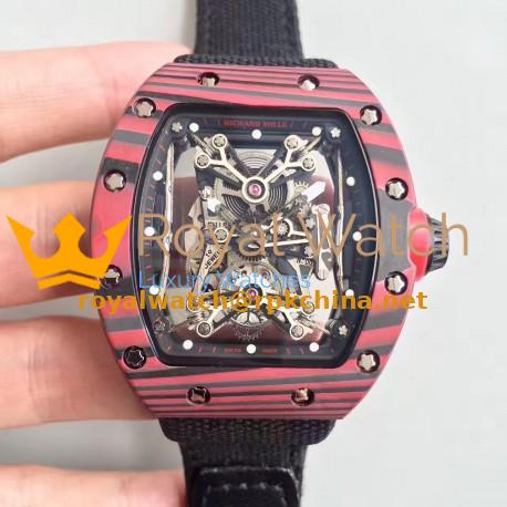 Replica Richard Mille RM50-27-01 NTPT KV Red Forged Carbon Black & Skeleton Dial M9015