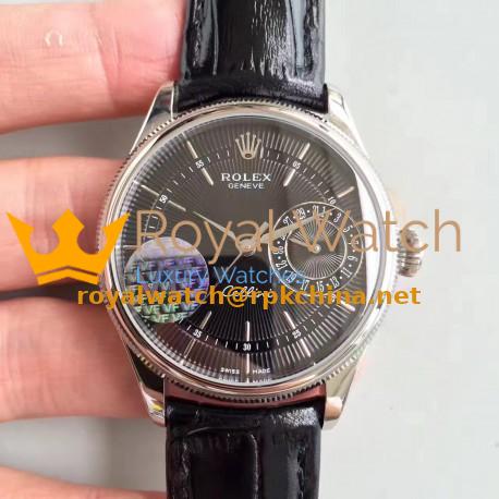 Replica Rolex Cellini Date 50519 VF Stainless Steel Black Dial Swiss 3165
