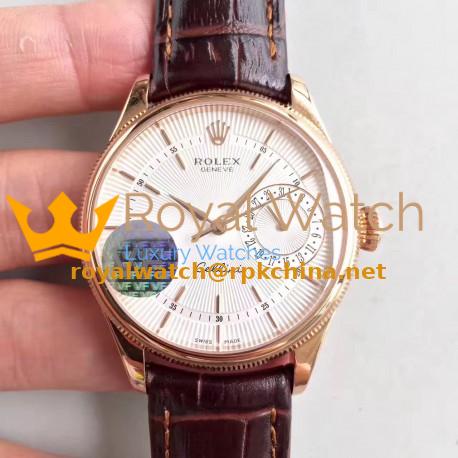 Replica Rolex Cellini Date 50515 VF Rose Gold White Dial Dial Swiss 3165