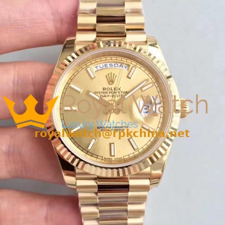 Replica Rolex Day-Date 40 228238 N Yellow Gold Champagne Dial Swiss 3255