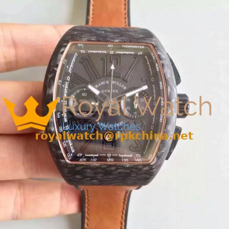 Replica Franck Muller Vanguard Carbon FM V 45 CC DT CB NR Forged Carbon Black & Gold Dial Swiss 7750