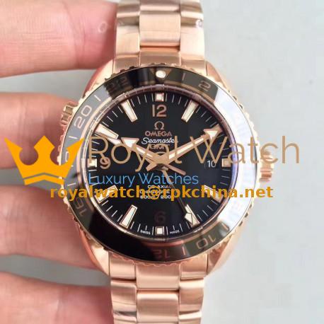 Replica Omega Seamaster Planet Ocean 600M GMT 232.63.44.22.01.001 XF Rose Gold Black Dial Swiss 8615
