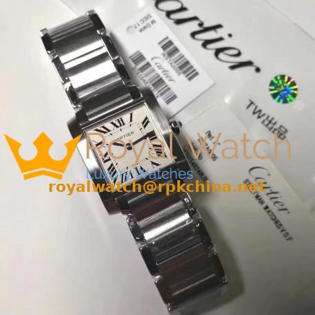 Replica Cartier Tank Francaise Ladies WSTA0005 25MM x 30.40MM TW Stainless Steel White Dial Swiss Quartz
