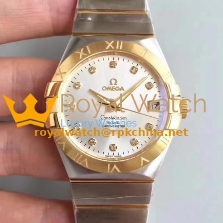 Replica Omega Constellation 123.20.38.21.52.002 38MM SSS Stainless Steel & Yellow Gold Rhodium Dial Swiss 8500