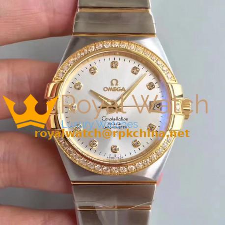 Replica Omega Constellation 123.25.38.21.52.002 38MM SSS Stainless Steel & Yellow Gold Rhodium Dial Swiss 8500