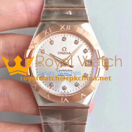 Replica Omega Constellation 123.20.38.21.52.001 38MM SSS Stainless Steel & Rose Gold Rhodium Dial Swiss 8500