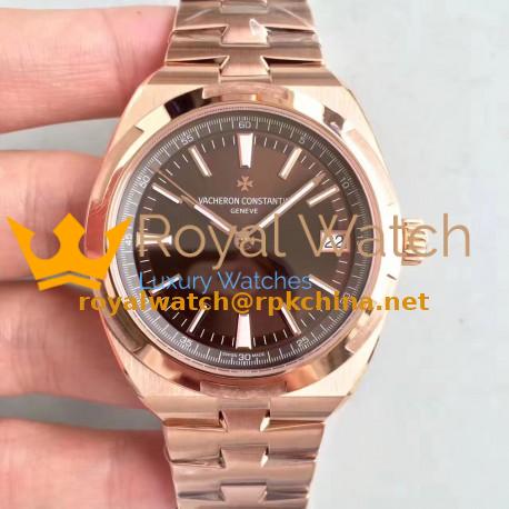 Replica Vacheron Constantin Overseas 47040 8F Rose Gold Brown Dial Swiss 5100