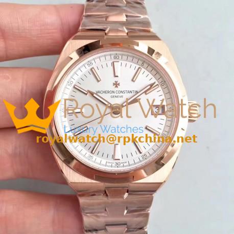 Replica Vacheron Constantin Overseas 47040 8F Rose Gold White Dial Swiss 5100