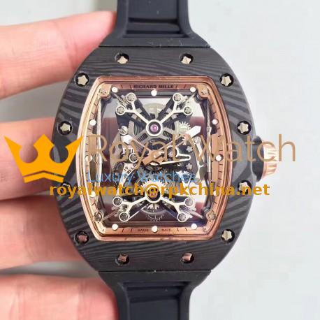 Replica Richard Mille RM50-27-01 NTPT KV Black Forged Carbon Gold & Skeleton Dial M9015