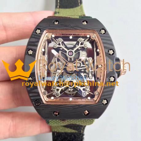 Replica Richard Mille RM50-27-01 NTPT KV Black Forged Carbon Gold & Skeleton Dial M9015