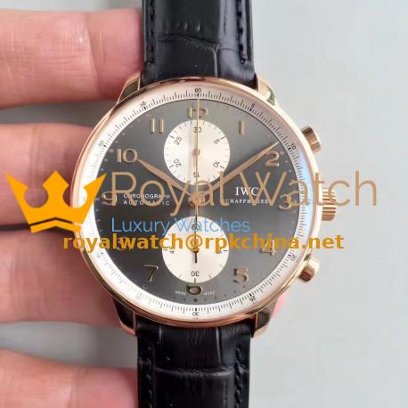 Replica IWC Portugieser Chronograph Jackie Chan IW371433 ZF Rose Gold Anthracite & White Dial Swiss 7750