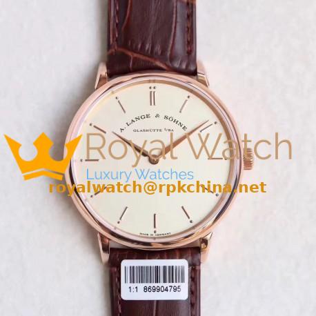 Replica A. Lange & Sohne Saxonia Thin 211.032 V6 Rose Gold Yellow Dial M9015