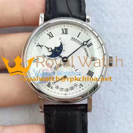 Replica Breguet Classique Moonphase 4434 VF Stainless Steel Silver Dial Swiss Caliber 5165R