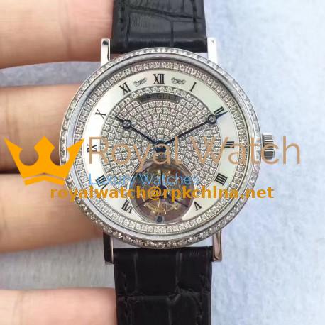 Replica Breguet Classique Tourbillon BG Stainless Steel & Diamonds Diamond Dial Swiss Tourbillon