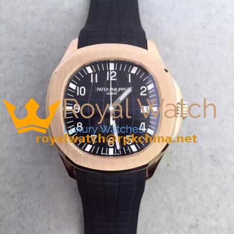 Replica Patek Philippe Aquanaut Jumbo 5167R-001 MK Rose Gold Black Dial Swiss 324SC