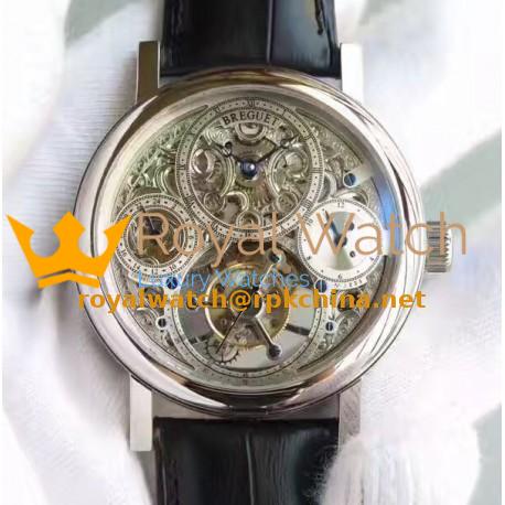 Replica Breguet Grand Complication Tourbillon AX Stainless Steel Silver Skeleton Dial Swiss Tourbillon