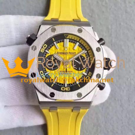 Replica Audemars Piguet Royal Oak Offshore Diver Chronograph 26703ST.OO.A051CA.01 JF Stainless Steel Yellow Dial Swiss 3124
