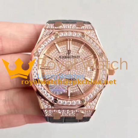 Replica Audemars Piguet Royal Oak 15450 JF Rose Gold & Diamonds Diamond Dial Swiss 3120