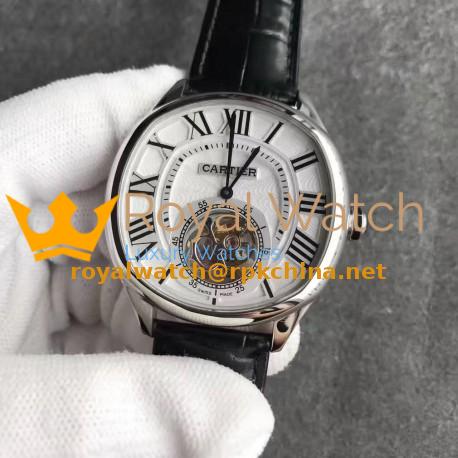 Replica Drive de Cartier Tourbillon W4100013 TF Stainless Steel White Dial Swiss 9452MC