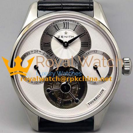 Replica Zenith EP Calender Tourbillon SS/LE White Swiss Tourbillon