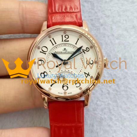 Replica Jaeger-LeCoultre Ladies Rendez-Vous Night & Day Medium 3442420 N Rose Gold White Dial Swiss 898A/1