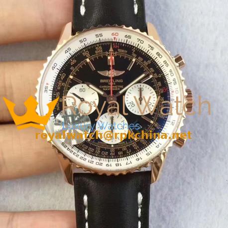 Replica Breitling Navitimer 01 RB012012.BA49.435X.R20BA.1 JF Rose Gold Black Dial SWISS 7750