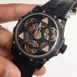 Tourbillon of Tourbillons LEF PVD Black Skeleton Dial Swiss Caliber AFP-TTR-3X