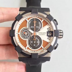 C1 Chrono 0320007 Noob Factory SS & Black Rubber Orange Dial Swiss 7750