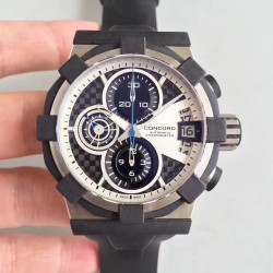 C1 Chrono 0320005 Noob Factory SS & Black Rubber White Dial Swiss 7750