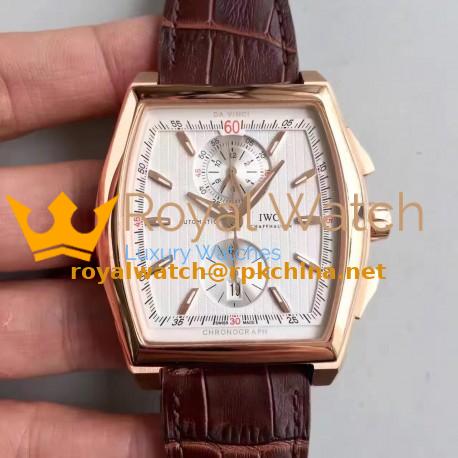 Replica IWC Da Vinci Chronograph IW376402 ZF Rose Gold White Dial Swiss 89361