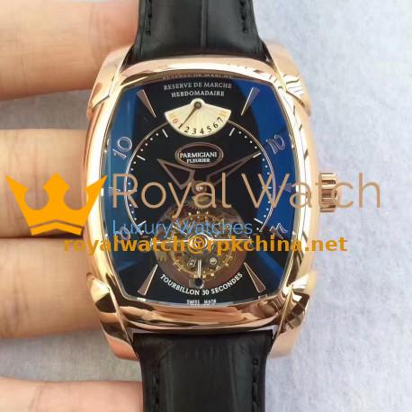 Replica Parmigiani Fleurier Kalpa Grande Tourbillon BM Rose Gold Black Dial Swiss Tourbillon