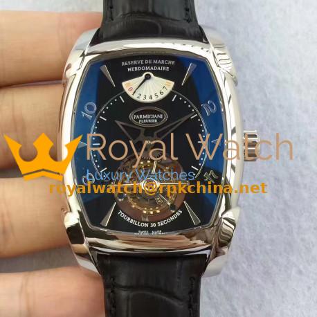 Replica Parmigiani Fleurier Kalpa Grande Tourbillon BM Stainless Steel Black Dial Swiss Tourbillon