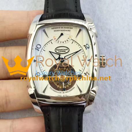 Replica Parmigiani Fleurier Kalpa Grande Tourbillon BM Stainless Steel White Dial Swiss Tourbillon