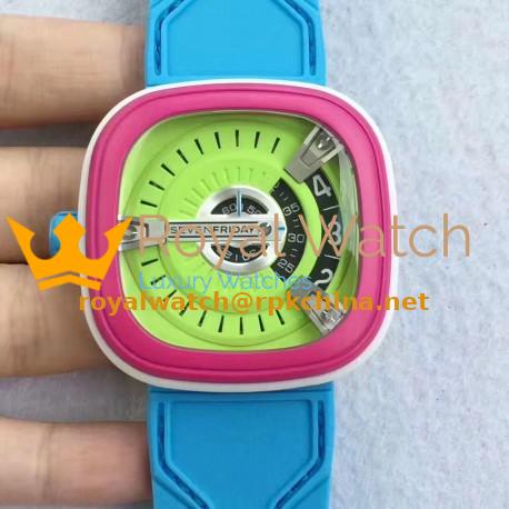 Replica SevenFriday M2/03 BY Rocketbyz N Stainless Steel Green Dial Miyota 8215