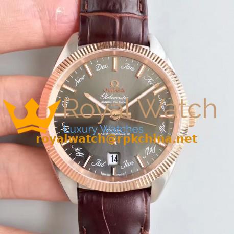 Replica Omega Globemaster Annual Calendar 130.23.41.22.06.001 OM Stainless Steel & Rose Gold Anthracite Dial M9015