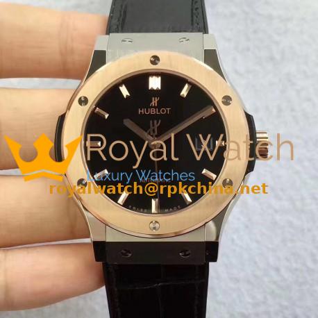 Replica Hublot Classic Fusion Titanium King Gold 511.NO.1181.LR JJ Titanium Black Dial Swiss HUB1112