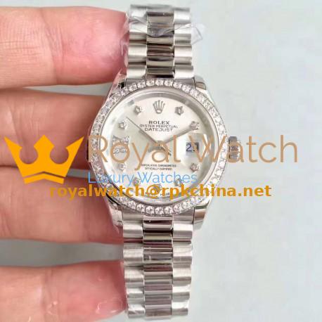 Replica Rolex Lady Datejust 28 279136RBR 28MM N Stainless Steel & Diamonds Silver Dial Swiss 2236