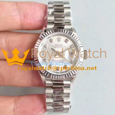 Replica Rolex Lady Datejust 28 279166 28MM N Stainless Steel Silver Dial Swiss 2236