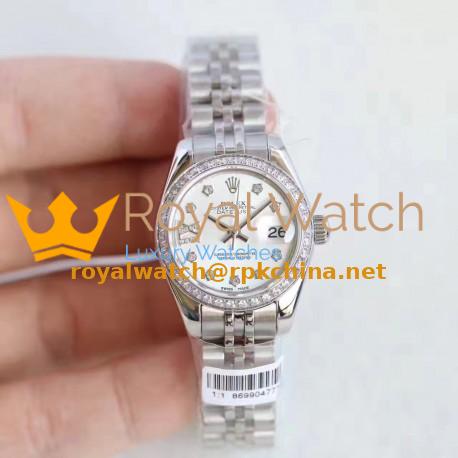 Replica Rolex Lady Datejust 28 279136RBR 28MM N Stainless Steel & Diamonds Mother Of Pearl Dial Swiss 2671